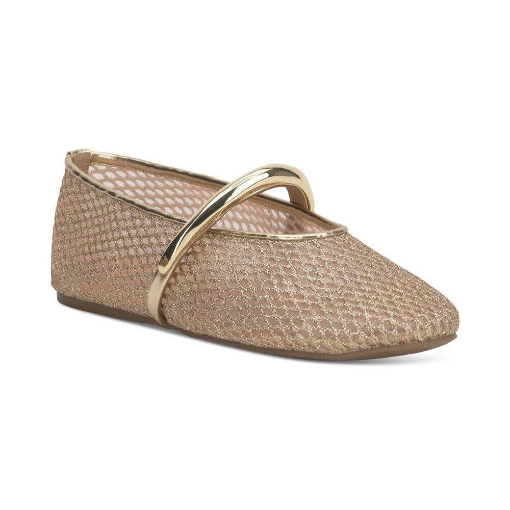 INC International Concepts Womens Rahmi Mary Jane Flats Size 9 Gold  NWT